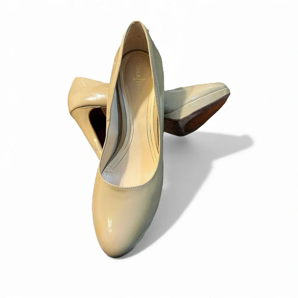 Cole Haan Nike Air Technology Elegant Patent Leather Nude Pumps Size 8B